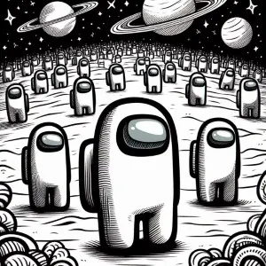 Planet among us coloring page