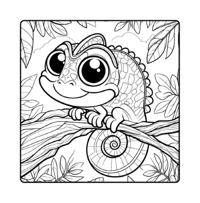 Dibujo de camaleon libro locoloreo.com