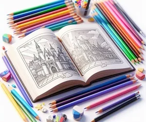 Libros para colorear con lápices de colores