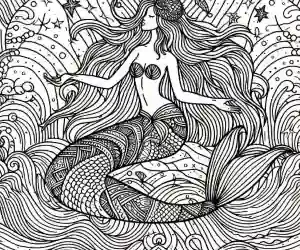 Aesthetic mermaid coloring