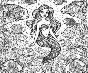 Ariel sirena para colorear