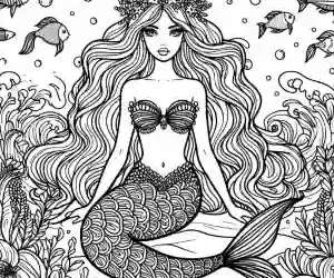 Barbie mermaid coloring page