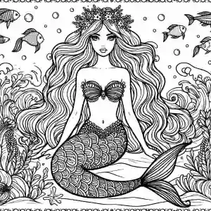 Barbie mermaid coloring page