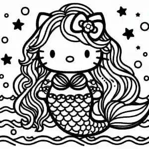 Hello Kitty Mermaid Coloring Pages