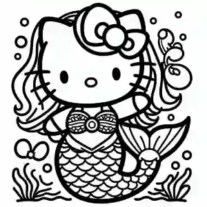 Mermaid Kitty coloring page