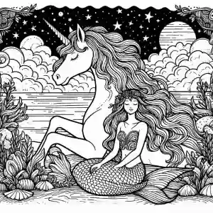 Mermaid and Unicorn coloring