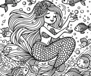 Mermaids to paint and print