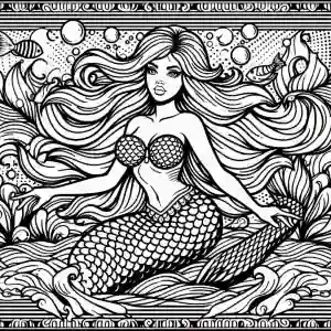 Nice mermaid figure to color