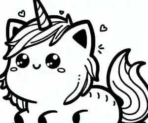 Unicorn cat coloring