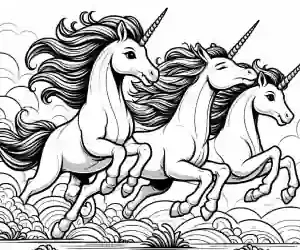 Unicorn race to color