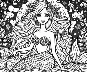 barbie mermaids coloring