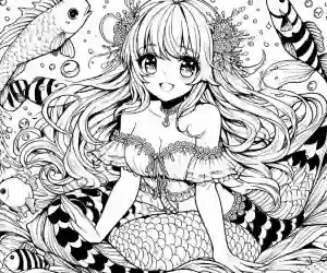 princess mermaid coloring page