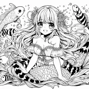 princess mermaid coloring page