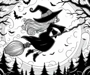 Bruja en de noche para pintar