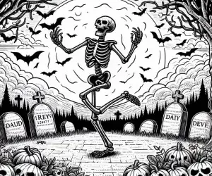 Baile de esqueleto para pintar