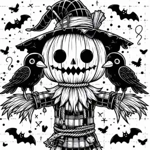 Espantapájaros Kawaii para pintar