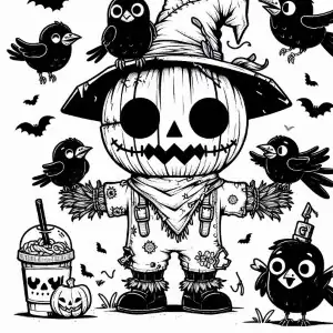 Espantapájaros Halloween para pintar