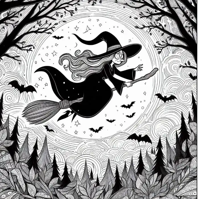 Bruja fea para colorear