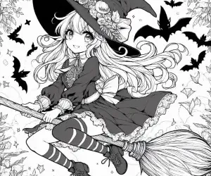Bruja anime para pintar