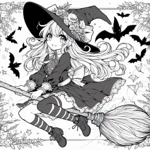 Bruja anime para pintar