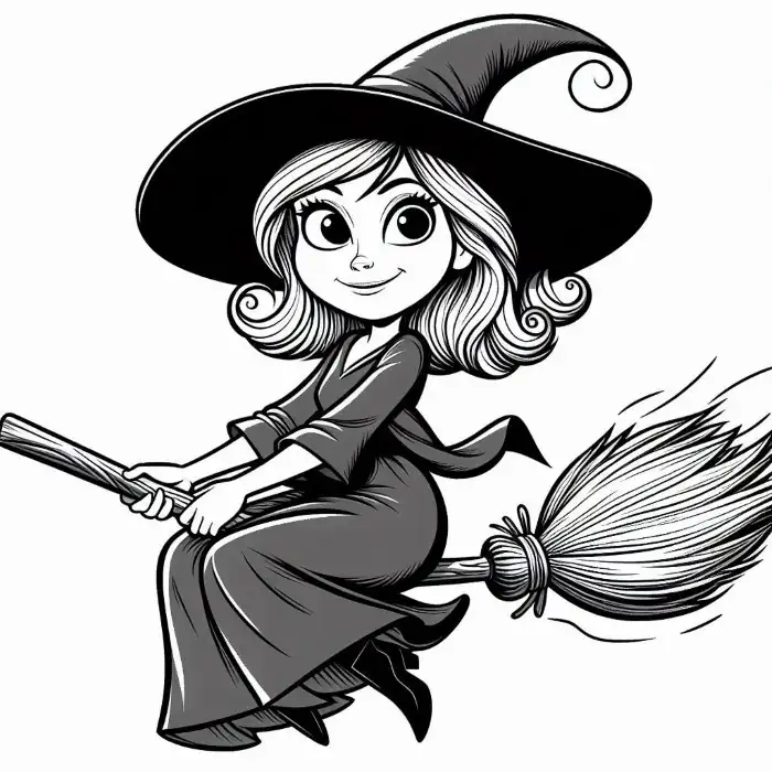 Bruja simpática para colorear