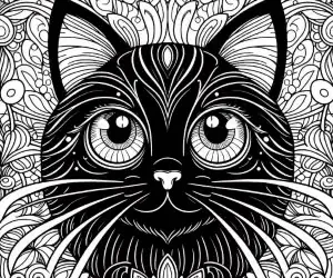 Gato misterioso para pintar