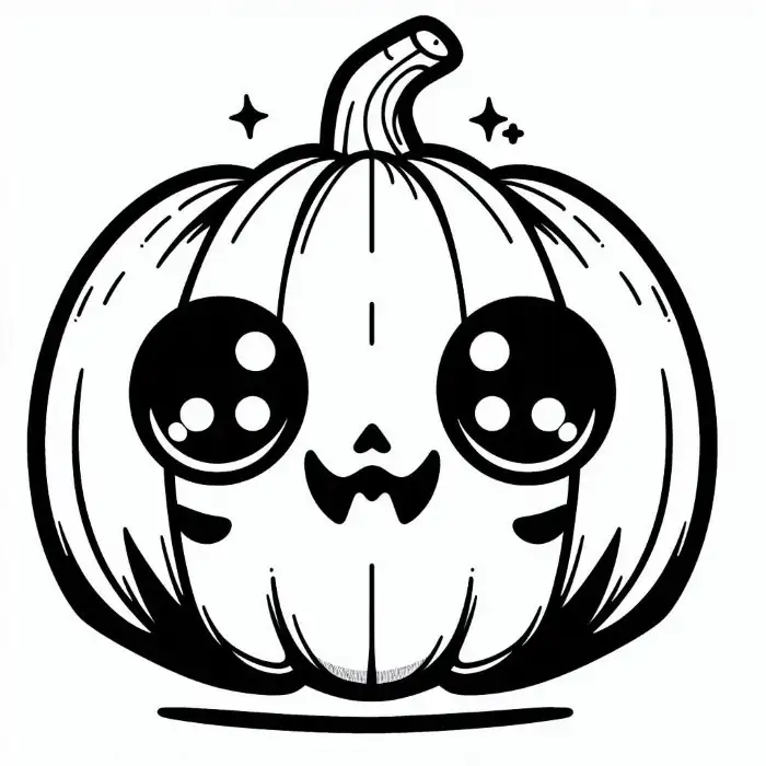 Calabaza kawaii para imprimir