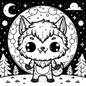 Niño lobito kawaii para pintar