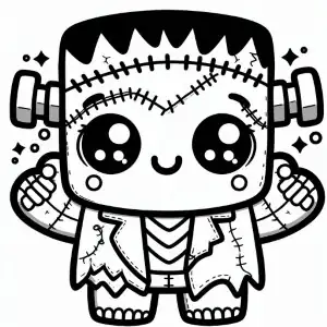 Frankenstein bebe kawaii para pintar