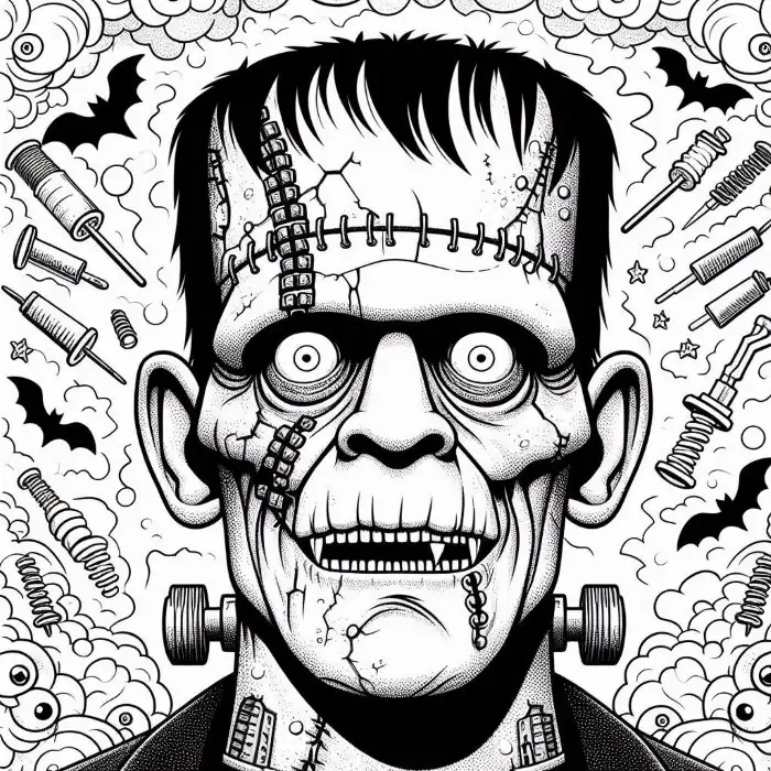 Cara de Frankenstein para colorear