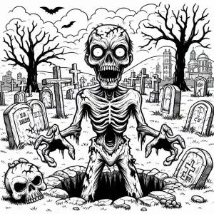 Zombi en Halloween para pintar