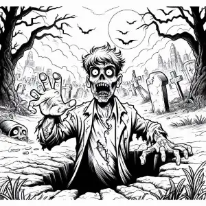Zombi en el bosque para Pintar
