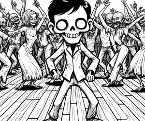 Fiesta de Zombis en Halloween para pintar