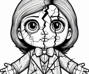 Muñeca rota halloween para pintar